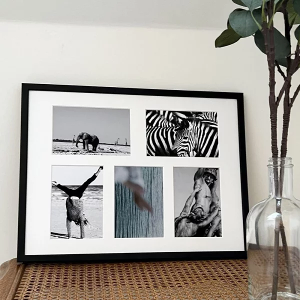 Cadre multi photos Lola pour 5 photos 10x15 cm | argent | verre standard (2 mm)