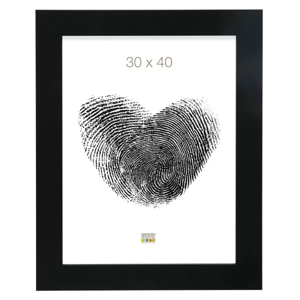 Holz Bilderrahmen Heibaart 30x30 cm | Schwarz | Normalglas (2 mm)