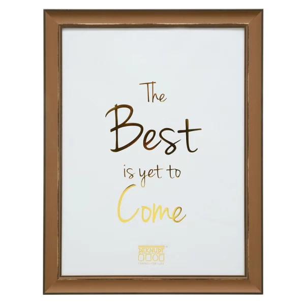 Cadre photo en bois Lucie avec bords de couleur contrastée 10x15 cm | brun | verre standard (2 mm)