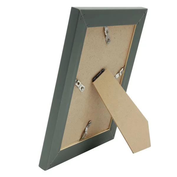 Holz-Bilderrahmen Lucie mit kontrastfarbigen Kanten 10x15 cm | grau | Normalglas (2 mm)