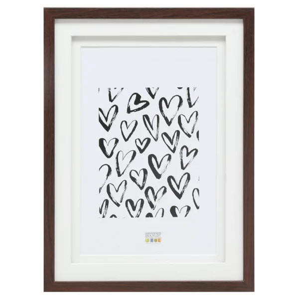Cadre en bois Anna avec passe-partout double 10x15 cm | brun | verre standard (2 mm)
