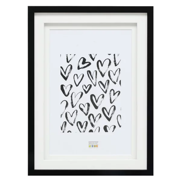 Cadre en bois Anna avec passe-partout double 10x15 cm | noir | verre standard (2 mm)