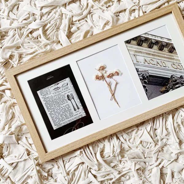 Cadre multi photos Juliette pour 3 photos 13x18 cm | naturel | verre standard (2 mm)