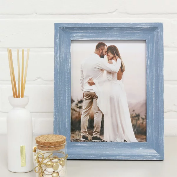 Cadre en bois Alba 10x15 cm | bleu | verre standard (2 mm)