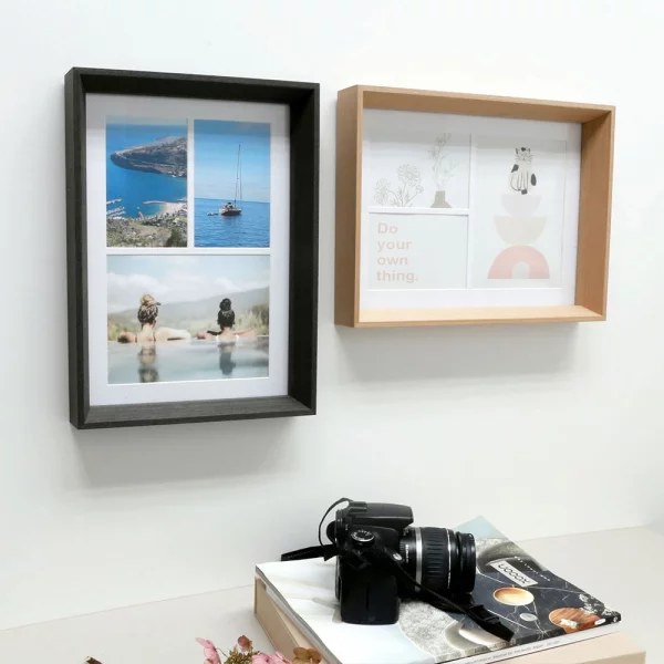 Cadre multi photos (MDF) Elise pour 3 photos 2x10x15 cm, 15x20 cm | gris | verre standard (2 mm)