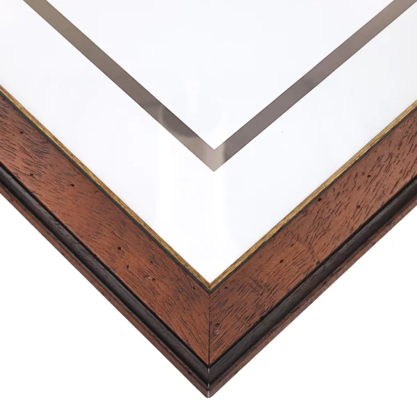 Holz-Bilderrahmen Valentina 50x70 cm | Braun-Gold | Kunstglas (1 mm)