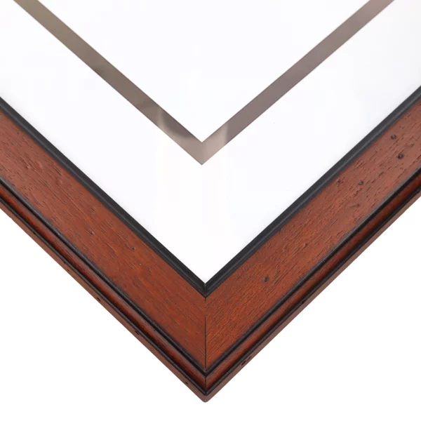 Holz-Bilderrahmen Valentina 50x70 cm | Braun-Schwarz | Kunstglas (1 mm)