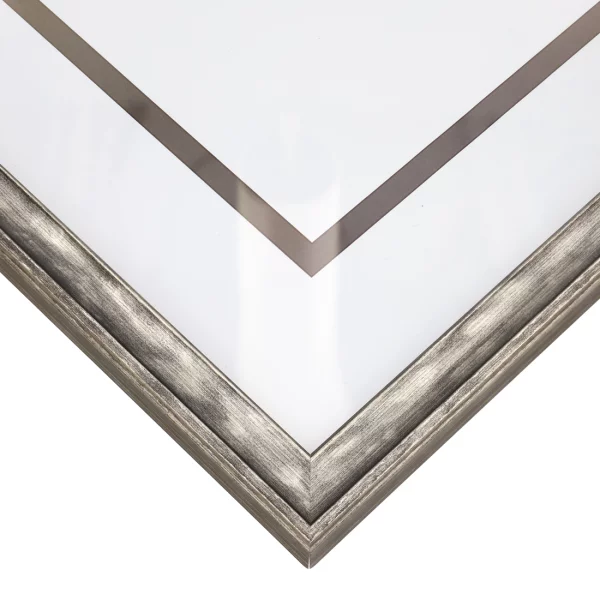 Holz-Bilderrahmen Wanda 10x15 cm | Silber | Kunstglas (1 mm)
