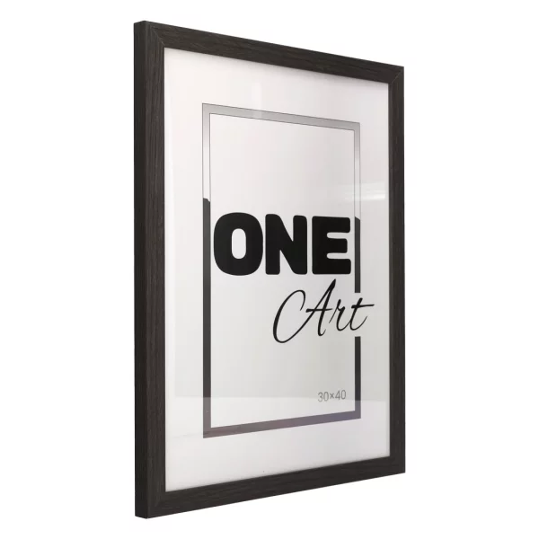 Holz-Bilderrahmen Aniela 50x70 cm | Graphit | Kunstglas (1 mm)