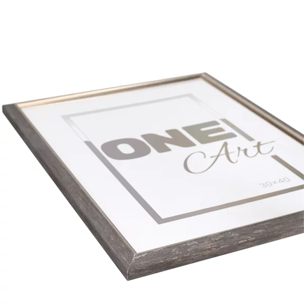 Holz-Bilderrahmen Cecilia 10x15 cm | Hellgrau | Kunstglas (1 mm)