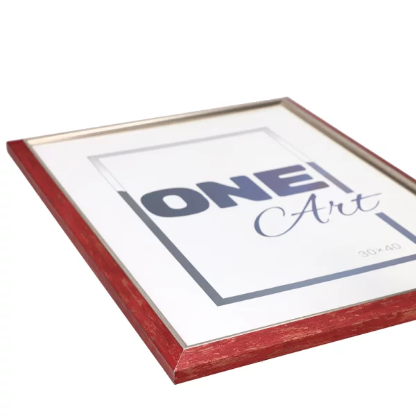 Holz-Bilderrahmen Cecilia 10x15 cm | Rot | Kunstglas (1 mm)