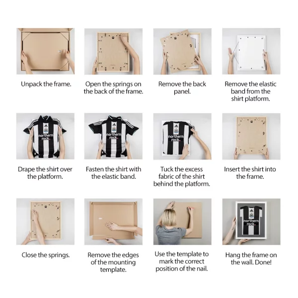 Cadre pour maillots Comfort White avec passe-partout 53,4x63,4 cm | blanc-blanc | verre synthétique (1 mm)