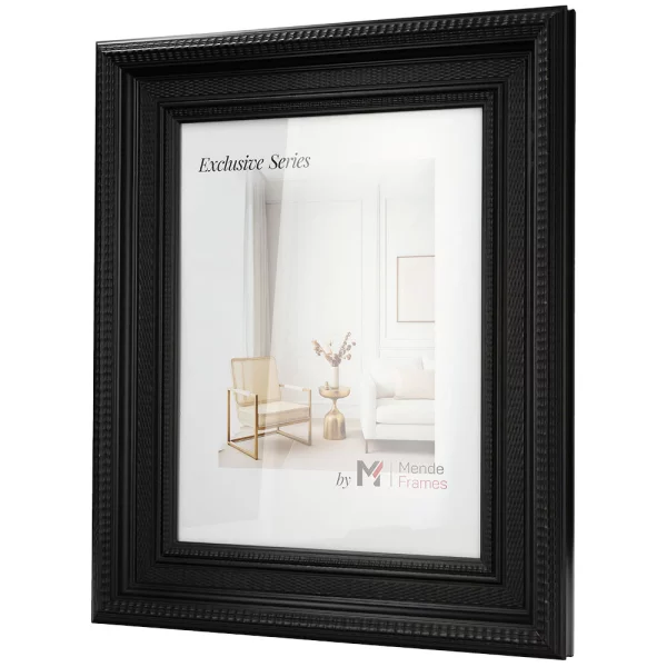 Cadre en bois exclusif Fronta 30x40 cm | noir | verre standard (2 mm)