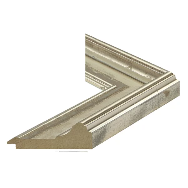 Cadre en bois Joren sur mesure ocre avec argent | verre standard (2 mm)