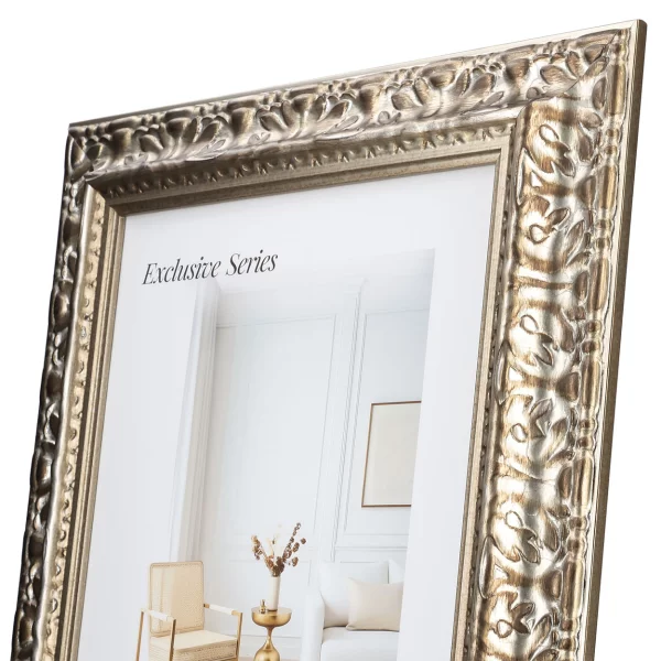 Exclusieve Houten lijst op maat Tanur zilver | normaal glas (2 mm)