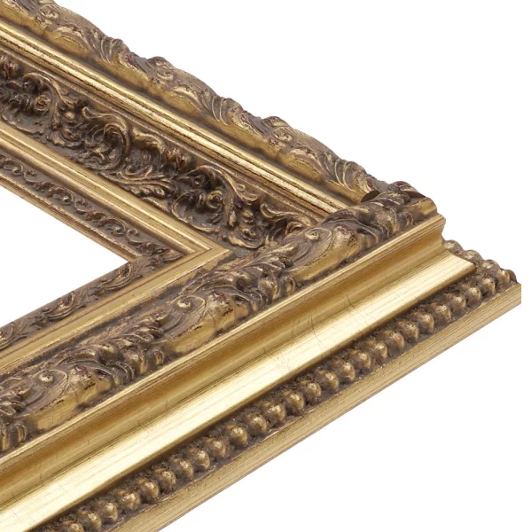 Exklusiv-Holzrahmen Limpopo nach Mass Gold | Normalglas (2 mm)