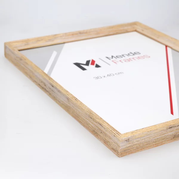 Holz-Bilderrahmen Mencuna nach Maß Natur | Normalglas (2 mm)