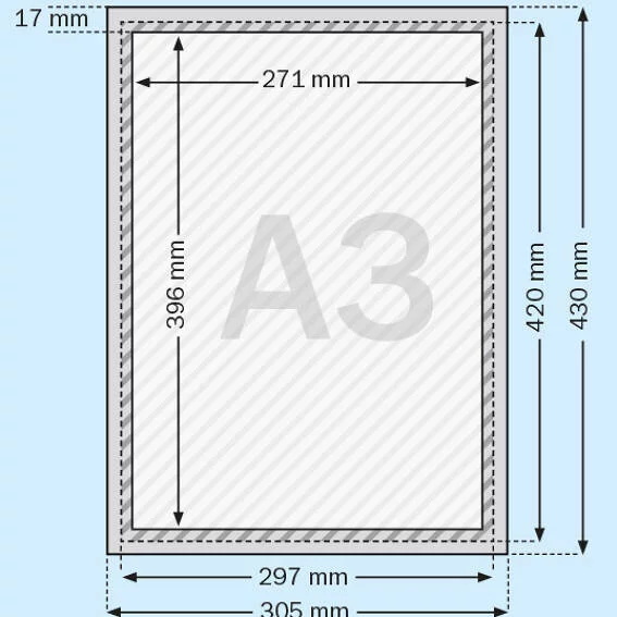 25 mm Klapprahmen Standard 29,7x42 cm (A3) | silber | Kunstglas mattiert (1 mm)