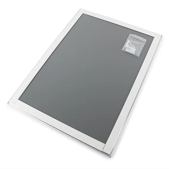 25 mm Klapprahmen selbstklebend 42x59,4 cm (A2) | silber | Kunstglas mattiert (1 mm)