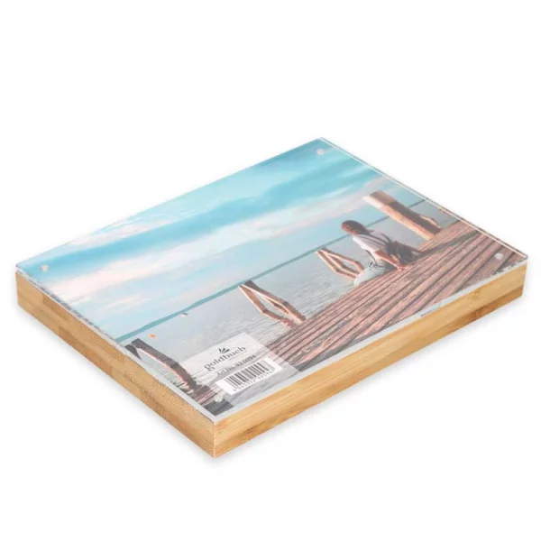 Acryl-Bilderrahmen Bamboo mit Bambus-Rückwand 10x15 cm | Natur | Kunstglas (2 mm)