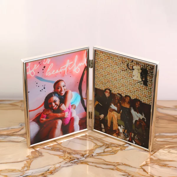 Doppel-Fotorahmen "Fine" 2x 13x18 cm | silber | Normalglas (2 mm)