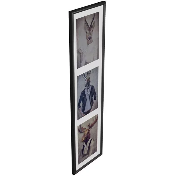 Kunststoff Bilderrahmen Napoli für 3 Bilder 3x15x20 cm | dunkelgrau | Normalglas (2 mm)