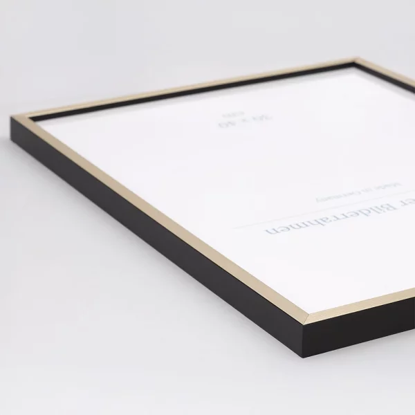Cadre en bois Calamar 30x40 cm | platine-noir | verre standard (2 mm)
