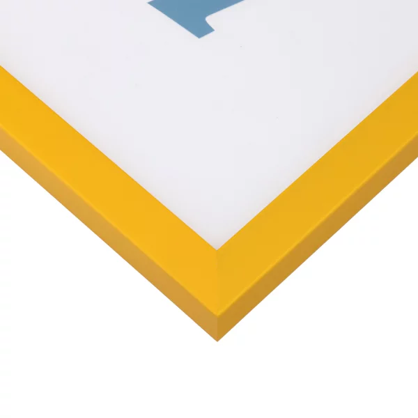 Cadre en bois Prisme sur mesure jaune | verre standard (2 mm)