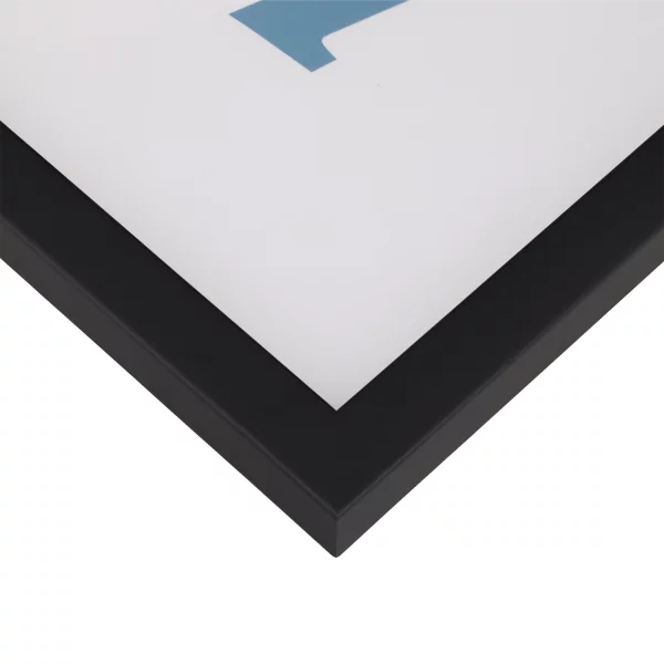 Cadre en bois Prisme sur mesure noir | verre standard (2 mm)