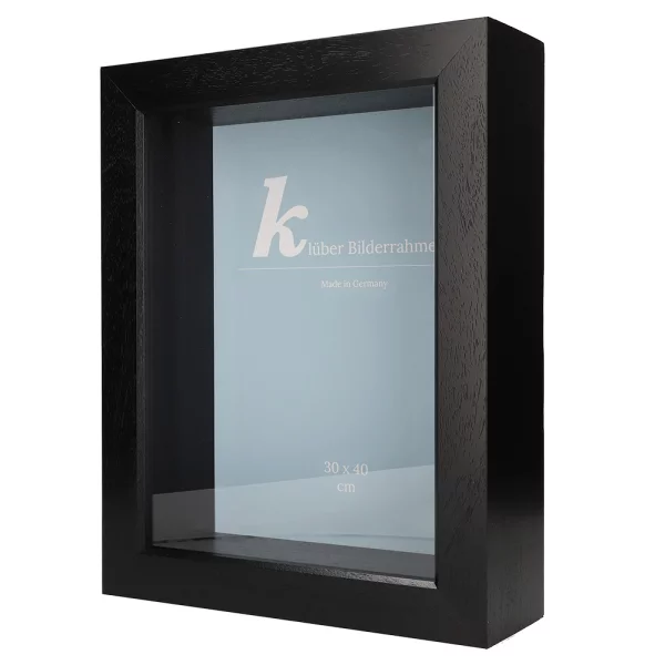 Cadre 3D en bois Dragón sur mesure Black | verre standard (2 mm)