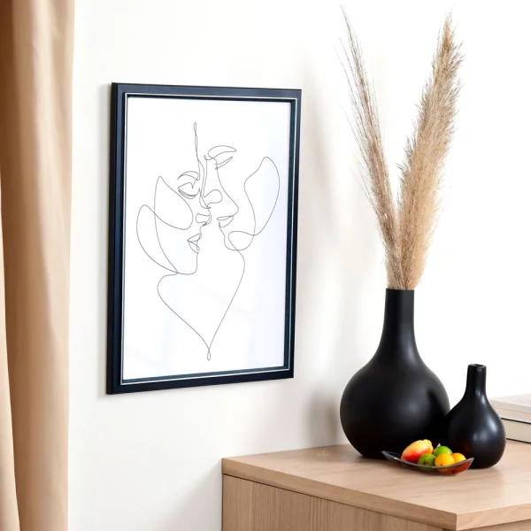 Cadre en bois Rochefort sur mesure bleu foncé | verre standard (2 mm)