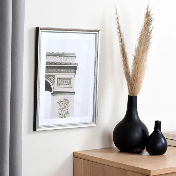 Cadre en bois Marsac sur mesure argent | verre standard (2 mm)