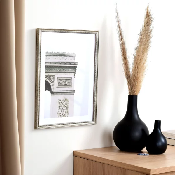 Cadre en bois Amiens sur mesure argent ancien | verre standard (2 mm)