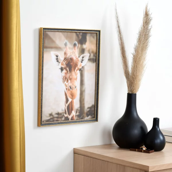 Cadre en bois Amiens sur mesure noir-or | verre standard (2 mm)