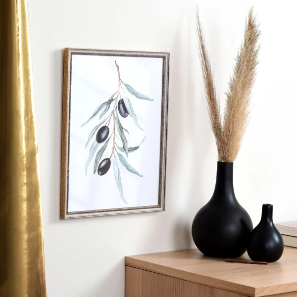 Cadre en bois Amiens sur mesure blanc-or | verre standard (2 mm)