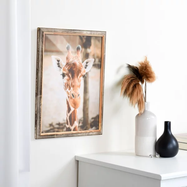Cadre en bois Nancy sur mesure brun | verre standard (2 mm)