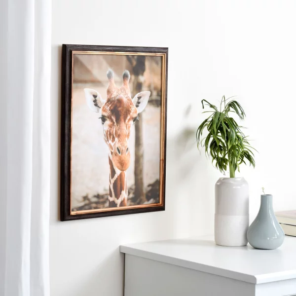 Cadre en bois Nancy sur mesure brun foncé | verre standard (2 mm)