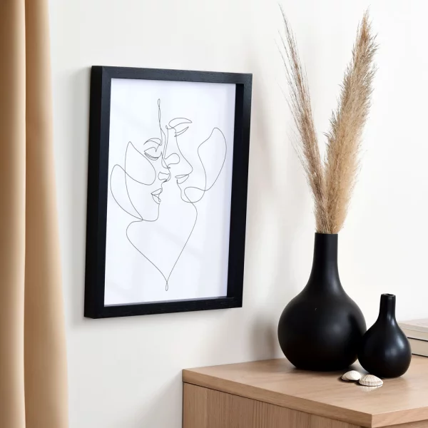 Cadre en bois Vernon sur mesure noir | verre standard (2 mm)