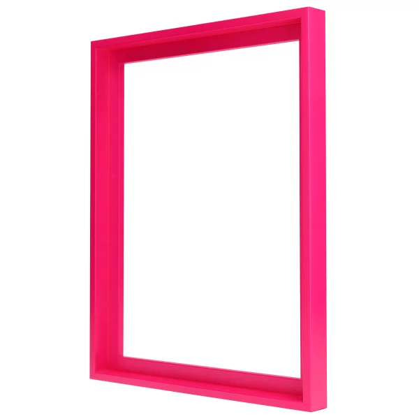 Schattenfugenrahmen Neon Maßanfertigung Neonpink | Leerrahmen (ohne Glas und Rückwand)