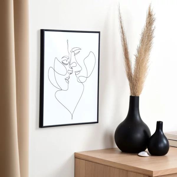 Cadre en aluminium Econ rond sur mesure noir mat | verre antireflet mat (2 mm)