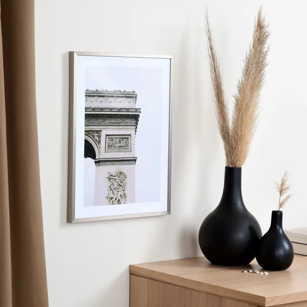 Alu Bilderrahmen Econ eckig 50x70 cm | grau gebürstet | Normalglas (2 mm)