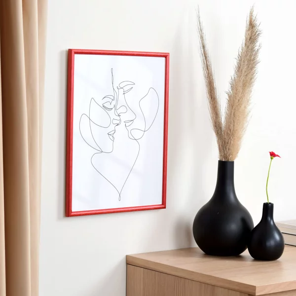 Holz Bilderrahmen Avignon Maßanfertigung rot | Normalglas (2 mm)