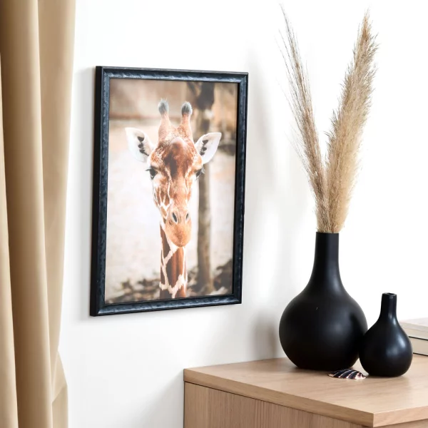 Cadre en bois Saint-Malo sur mesure noir | verre standard (2 mm)