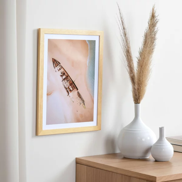 Cadre en bois Chartres sur mesure naturel | verre standard (2 mm)