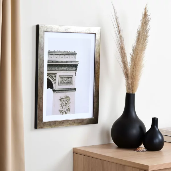Cadre en bois Lille sur mesure argent ancien | verre standard (2 mm)