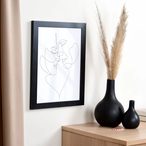 Cadre en bois Lille sur mesure noir | verre standard (2 mm)
