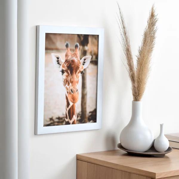 Cadre en bois Lille sur mesure blanc | verre standard (2 mm)