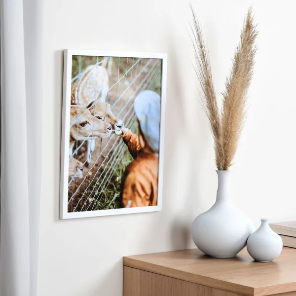 Cadre en bois Arras sur mesure blanc | verre standard (2 mm)
