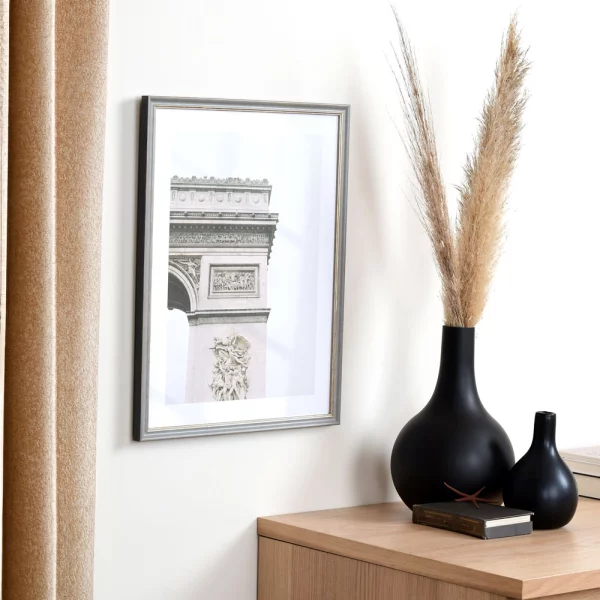 Cadre en bois Vannes sur mesure gris-or | verre standard (2 mm)