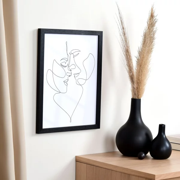Cadre en bois Lorraine sur mesure noir | verre standard (2 mm)